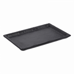 Tray rectange large 24.4 x 17.5 cm - Elements Melamin black (Flow)