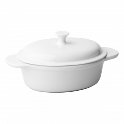 Lunasol Hotelporzellan uni weiss - Cocotte oval