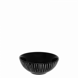 Cereal Bowl 14 cm - BASIC black Lines light grey