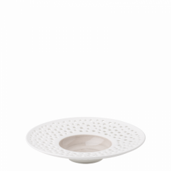 Soup Plate-Sky 23,5 cm rocca / white outside - Gaya Atelier Perforated color