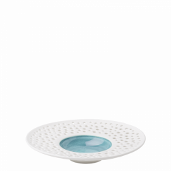 Deep plate 23.5 cm azul / white outside - Gaya Atelier Perforated color