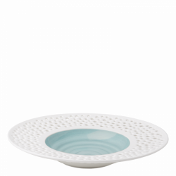 Gourmet plate deep 30 cm azul / white outside - Gaya Atelier Perforated color