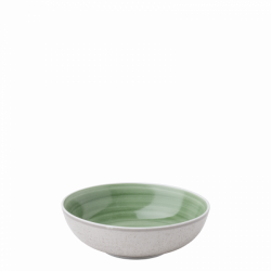 Teller tief Coupe / Bowl 18 cm olive /sand glasur aussen - Elements Wood color