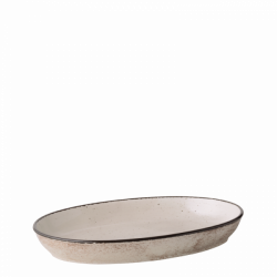 Oven dish oval 25 x 17 x 4.5 cm - Gaya Atelier light grey speckled