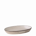 Auflaufform oval 35 x 23 x 4.5 cm - Gaya Atelier light grey speckled