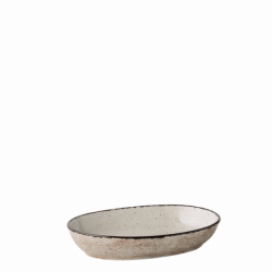 Oven dish oval 25 x 17 x 4.5 cm - Gaya Atelier light grey speckled