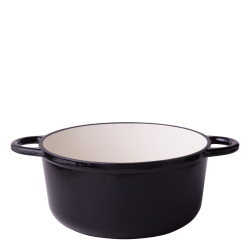 Cast iron pot/ Cocotte black ø24 cm, 3.5 lt - Basic Lunasol Pans