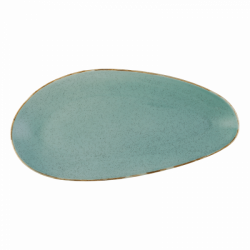 Plate oval 41 cm - Gaya Sand turquoise Lunasol
