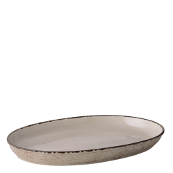 Oven dish oval 45 x 30 x 4.5 cm - Gaya Atelier light grey speckled