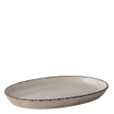 Auflaufform oval 45 x 30 x 4.5 cm - Gaya Atelier light grey speckled