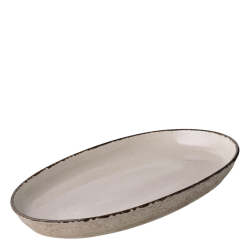 Oven dish oval 45 x 30 x 4.5 cm - Gaya Atelier light grey speckled