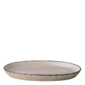 Auflaufform oval 45 x 30 x 4.5 cm - Gaya Atelier light grey speckled