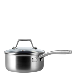 Saucepan Ø 18 cm, H: 11 cm with glass lid - Sirius Terra Triply Lunasol