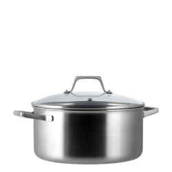 Casserole Ø 24 cm, H: 11 cm with glass lid - Sirius Terra Triply Lunasol