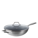 Wok Ø 30 cm, H: 8.5 cm with glass lid - Sirius Terra Triply Lunasol