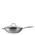 Wok Ø 30 cm, H: 8.5 cm with glass lid - Sirius Terra Triply Lunasol