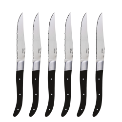 Steak Knife Set 6-pcs. in Box - Basic country II black matt Lunasol
