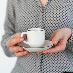 Mocca saucer 12.2 cm - Elements Yin & Yang white
