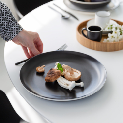 Flat plate 27 cm - Elements Yin & Yang black