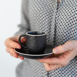 Mocca Tasse 9 cl - Elements Yin & Yang black - Elements Yin & Yang black